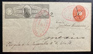 1893 Pachuca Mexico Hidalgo Express Postal Stationery Cover