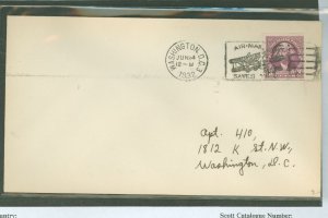 US 721 1923 3c washington, gilbert stuart portrait, coil an uncacheted, addressed FDC, washington, dc 3 cancel