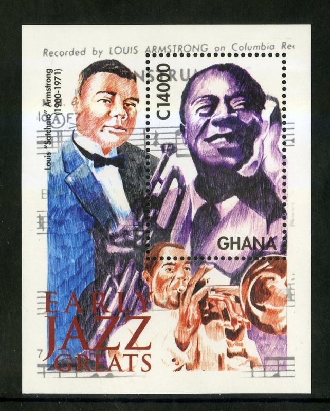 GHANA 2219 MNH S/S SCV $3.75 BIN $2.25 MUSIC