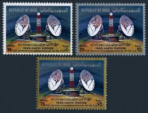 Iraq 768-770, MNH.Michel 851-853. Revolution of Ramadan,1976.Iraq Earth Station.