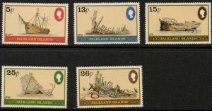 FALKLAND ISLANDS SG417/21 1982 SHIPWRECKS MNH