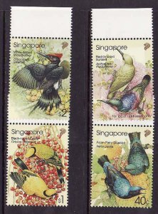 Singapore-Sc#1014-17a- id8-unused NH set + sheet-Tropical Birds-2001-