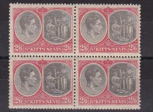 ST KITTS  1938 - 50  S G 76  2/6 BLACK & SCARLET  B/4 CAT£120 M / N / H         