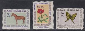 Spain - Madrid Local Issues, Horse, Flower, Butterfly, NH, One Damaged