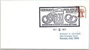 US SPECIAL EVENT COVER GERMANY PHILATELIC SOCIETY EXHIBITION ST. LOUIS MO 1977-C