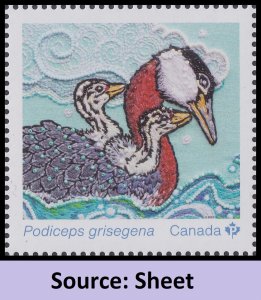 Canada 3378b Animal Mother & Babies Red-necked Grebe P single MNH 2023