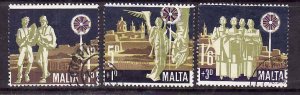 Malta-Sc#B1-3- id6-used semi-postal set-Christmas-1969-