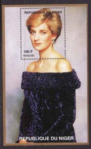 Niger-unused NH sheet-Royalty-Princess Diana-1961-1997-bl