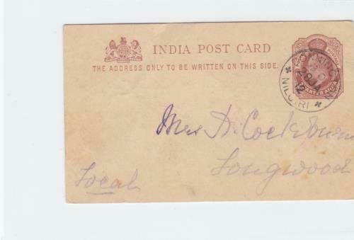 india donnington 1912  stamps card   ref r14867