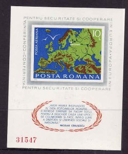 Romania-Sc#C198i-unused NH Imperforate sheet-Maps-Security C