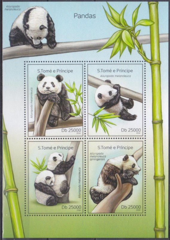 2014 Sao Tome and Principe 5604-07KL Panda 10,00 €