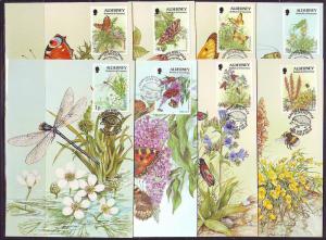 INSECTS - ALDERNEY - 1994,1997 - 8 MAXICARDS