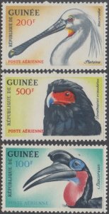 GUINEA Sc# C41-3 CPL MNH AIRMAILS SET of 3 DIFFERENT BIRDS