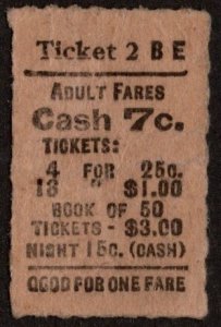 1920's Toronto Transportation Commission Ticket Good for One Fare&...