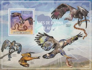 African Prey Birds Vulture Black Kite Osprey Harrier Hawk Sov. Sheet MNH