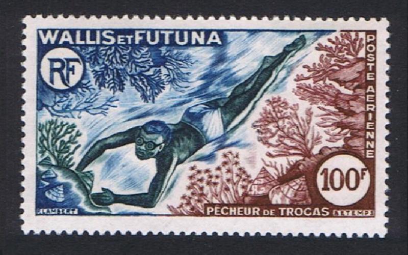 Wallis and Futuna Fishing Underwater Airmail SG#180 SC#C16