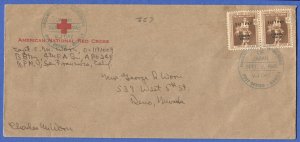 PHILIPPINES 1945 V-J Day Red Cross cover, Manila to USA US Army APO 248