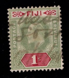 Fiji Scott 67 Used  KEVII One Shilling stamp,  Manuscript Cancel