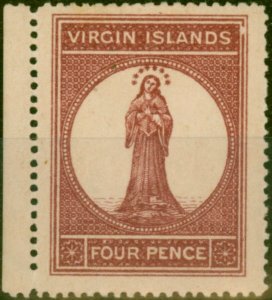 Virgin Islands 1867 4d Lake-Red SG16Var 'Broken Frame Lines' Fine LMM