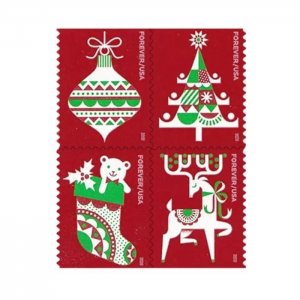 Holiday Delights Christmas，Forever Stamps 5 Booklets 100pcs