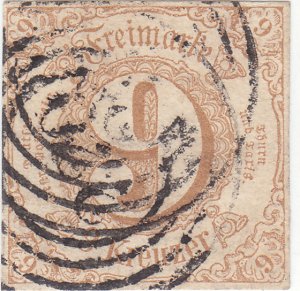 German States- Thurn & Taxis - 9 kr Bister- Scott # 55 - Used - SCV $35.00