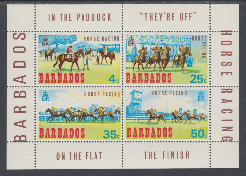 Barbados 315a Horses Souvenir Sheet MNH VF