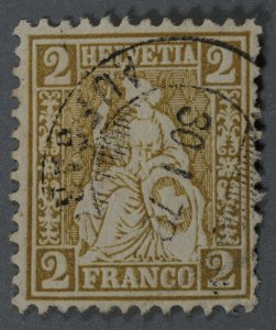 Switzerland #60 Used Fine/VF Cancel Date 30 I 70 Bister