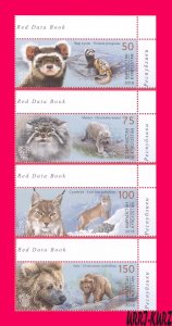 KYRGYZSTAN 2018 Nature Fauna Wild Animals Mammals Polecat Cat lynx Bear 4v MNH