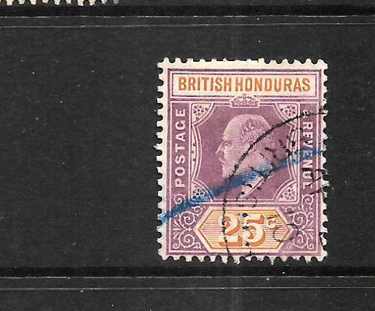 BRITISH HONDURAS 1904-06  25c   KEVII   FU   SG 87