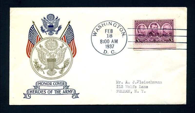 Set of # 785 to 794 on First Day Covers with various cachets dated 1936 to 1937