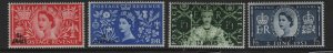 OMAN  52-55 MINT HINGED CORONATION SET