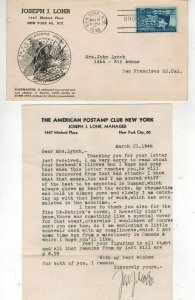 WW2 Patriotic 1946 JOSEPH LOHR EAGLE/SHIELD NY NY & LETTER