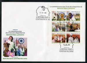 CENTRAL AFRICA 2023 75th MEMORIAL ANNIVERSARY OF MAHATMA GANDHI SHEET FDC