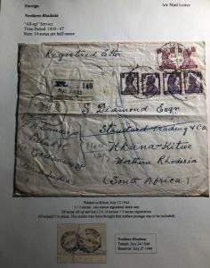 1944 Palakoi India Censored Cover To Kitwe Northern Rhodesia All Up Service