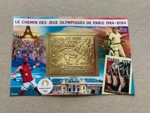 100 years Olympic Games 2023 year 6 blocks Foil. Gold perforated  NEW MNH**