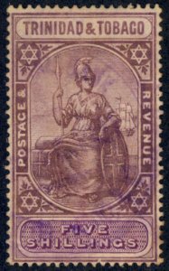 TRINIDAD AND TOBAGO 1914 #10 Wmk 3 - Light Purple Cancel cv$110.00  *Bay Stamps*