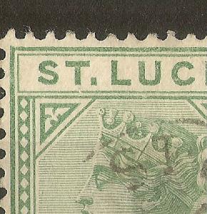 St Lucia 1883 QV 0.5d 'Break in Frame'