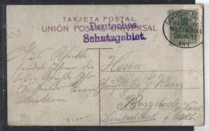 GERMAN CAMEROUN (P1809B)   1911 5PF 0N PPC DEUTSCHE SCHUTZGEBEIT TO GERMANY 