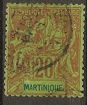 Martinique 42 Ce 37 Used VF 1892 SCV$7.25