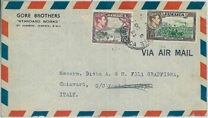 34877    - JAMAICA - POSTAL HISTORY - Airmail COVER:  HALFWAY TREE to ITALY 1953