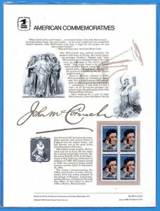 USPS COMMEMORATIVE PANEL #220 JOHN MCCORMACK #2090