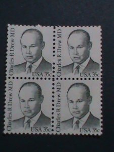 ​UNITED STATES-1981-SC#1865- CHARLES R. DREW MD BLOCK OF 4 STAMPS-MNH -VF