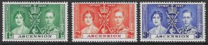 ASCENSION SG35/7 1937 CORONATION MNH