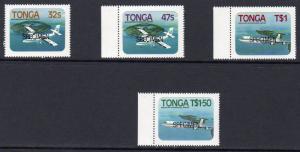 Tonga 1983 Sc#541/544 Airport Opening Aircrafts Set (4) ovpt.SPECIMEN MNH