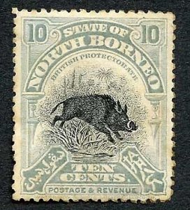 North Borneo SG170 10c Greenish Blue M/M part gum Cat 50 pounds