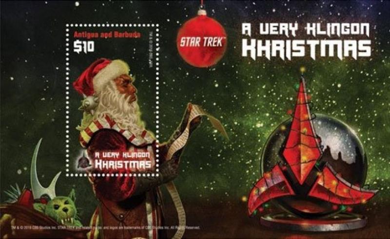 Antigua 2015 - Star Trek A Very Klingin Khristmas - Souvenir Stamp Sheet - MNH