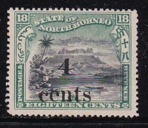 Album Treasures North Borneo Scott # 128 4c on 18c MT Kimbala Mint with Hinge-