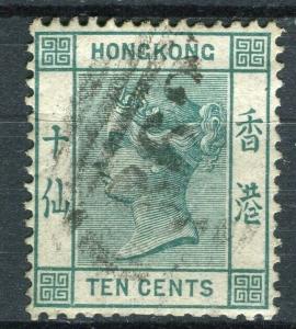 HONG KONG; 1884 early QV Crown CA issue fine used 10c. value