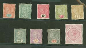 Ceylon #132-5/138-42 Unused