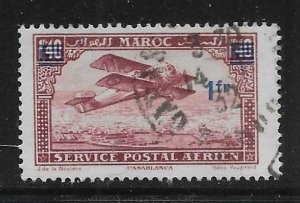 French Morocco C12 1fr on 1.40fr single Used